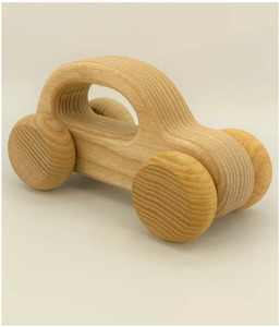 Wooden Toys: Wooden Wheeled Smiley Car