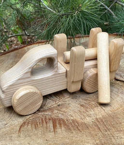 Wooden Toys: Wooden Logging Truck