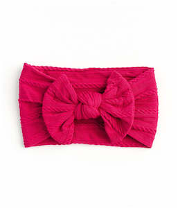 Cable Bow Headband - Magenta