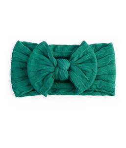 Waffle Bow Headband - Jade