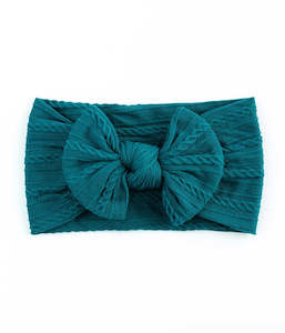 Cable Bow Headband - Peacock