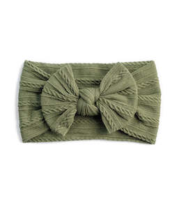 Cable Bow Headband - Olive