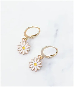 Enamel Dangle Earrings - Daisy