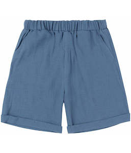 Unisex Cotton Muslin Shorts - Dark Blue