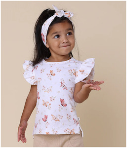 Girl's Organic-cotton Butterfly T-shirt