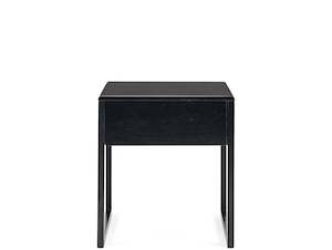 Avon Black Bedside Table "black Oak Top"