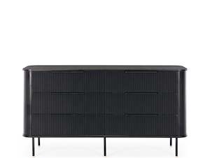 Furniture: LINEA 6 DRAWER LOWBOY "BLACK OAK"