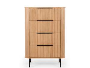 LINEA 4 DRAWER TALLBOY "NATURAL OAK"