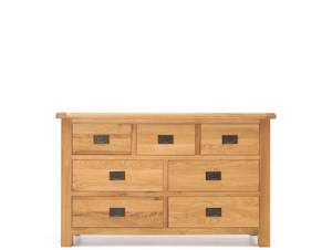 SOLSBURY 7 DRAWER LOW OAK CHEST