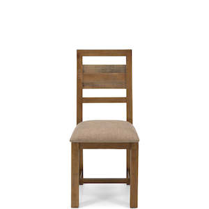 Furniture: FORGE WOODEN CHAIR "UPHOLSTERED SEAT"