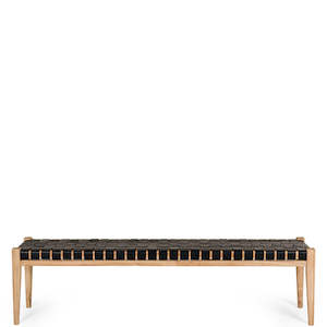 FUSION WOODEN BENCH SEAT "WOVEN BLACK"