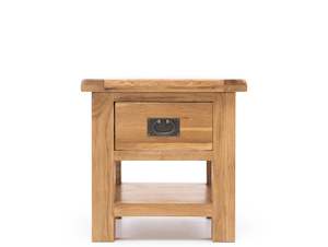 Furniture: SOLSBURY WOODEN BEDSIDE TABLE + DRAWER