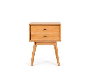 Furniture: CANBERRA WOODEN BEDSIDE TABLE