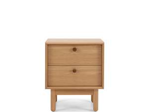 NORFIX 2 DRAWER WOODEN BEDSIDE TABLE