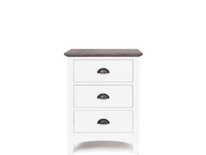 Furniture: IDAHO 3 DRAWER WOODEN BEDSIDE TABLE