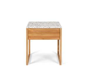 AVON WOODEN BEDSIDE TABLE "TERRAZZO TOP"