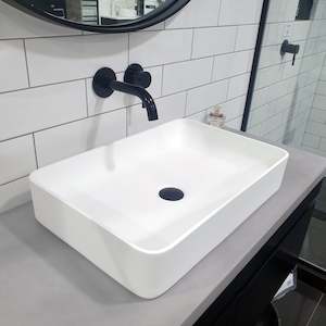 Waterware Cube Rectangle Basin Matte White 580 X 380 X 110