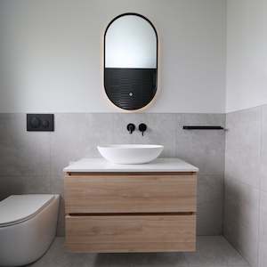 Code Solace Oval Black Framed Led Mirror 500x900mm