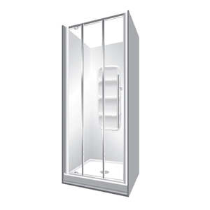 Elite Acrylic Alcove Bi-folding Stacker Panel Moulded Liner Shower Kits