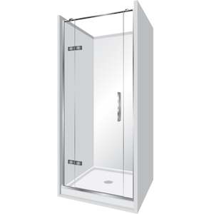 Elite Frameless Acrylic Luxury Swing Door 3 Sided Alcove Shower Kits - 2 Colours