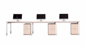 Migration: Oblique 3 Person Straight Desk Soft Maple