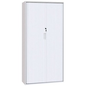 Sylex Metal Tambour Cupboard Lockable 900x520x1980mm Matte White