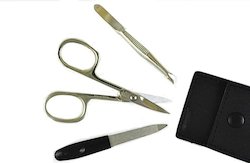 Left-Handed Manicure Set 3 Piece (in Black Wallet)