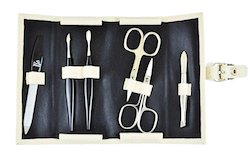 Left-Handed Manicure Set 6 Piece (in White & Black Wallet)