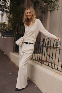 Clothing: Featherweight Cashmere Polo - Cream