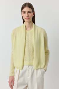 Clothing: Cashmere Featherweight Cardigan - Lemon