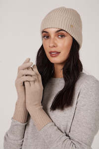 Clothing: Cashmere Gloves - Stone