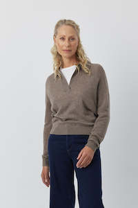 Clothing: Featherweight Cashmere Polo - Walnut