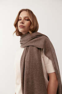 Clothing: Cashmere Travel Wrap & Bag - Walnut