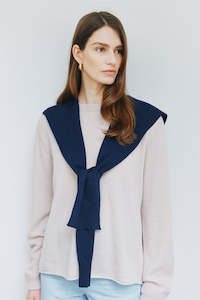 Clothing: Cashmere Sweater Scarf - Navy