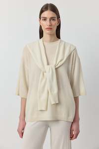 Clothing: Cashmere Sweater Scarf - Cream