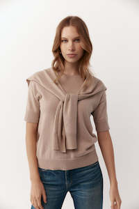 Clothing: Cashmere Sweater Scarf - Stone