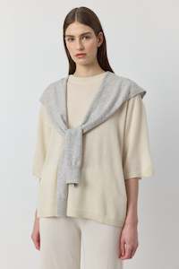 Clothing: Cashmere Sweater Scarf - Grey Melange