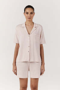 Clothing: Pyjama Shirt and Short Set - Powder Pink