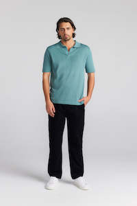 Miles Mens Polo Shirt - Omaha Blue