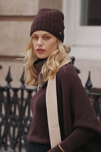 Clothing: Luxe Cashmere Ribbed Beanie - Cacao