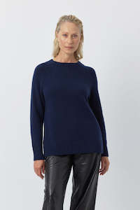 Luxe Cashmere Raglan Crew - Navy