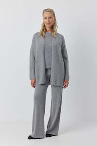 Luxe Cashmere Cardigan - Dark Grey Melange