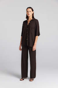 Cashmere Silk Shirt - Chocolate