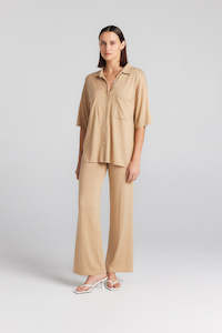 Cashmere Silk Shirt - Camel