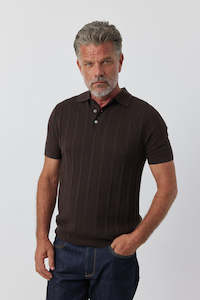 Cashmere Silk Mens Rib Polo