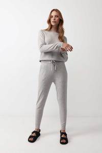 Clothing: Unisex Essential Cashmere Jogger - Grey Melange