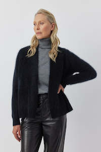 Brushed Cashmere Duster - Black