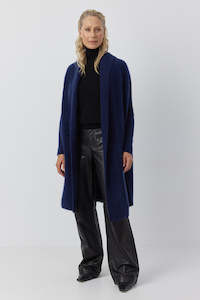 Clothing: Brushed Cashmere Coatigan - Navy