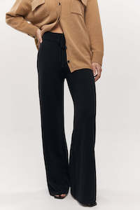 Essential Cashmere Flare Pant - Black