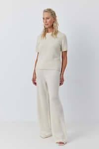 Essential Cashmere Flare Pant - Cream